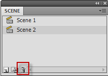 Adobe Flash CS5.5 and AS3 How to delete a scene 03